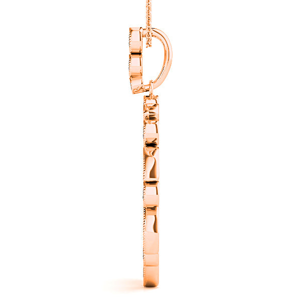 0.62 ctw Diamond Milgrain Circle Necklace Pendant-VIRABYANI